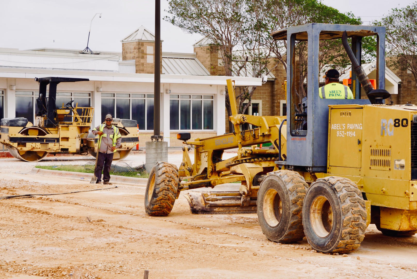 Abel's Paving construction jobsite in Corpus Christi